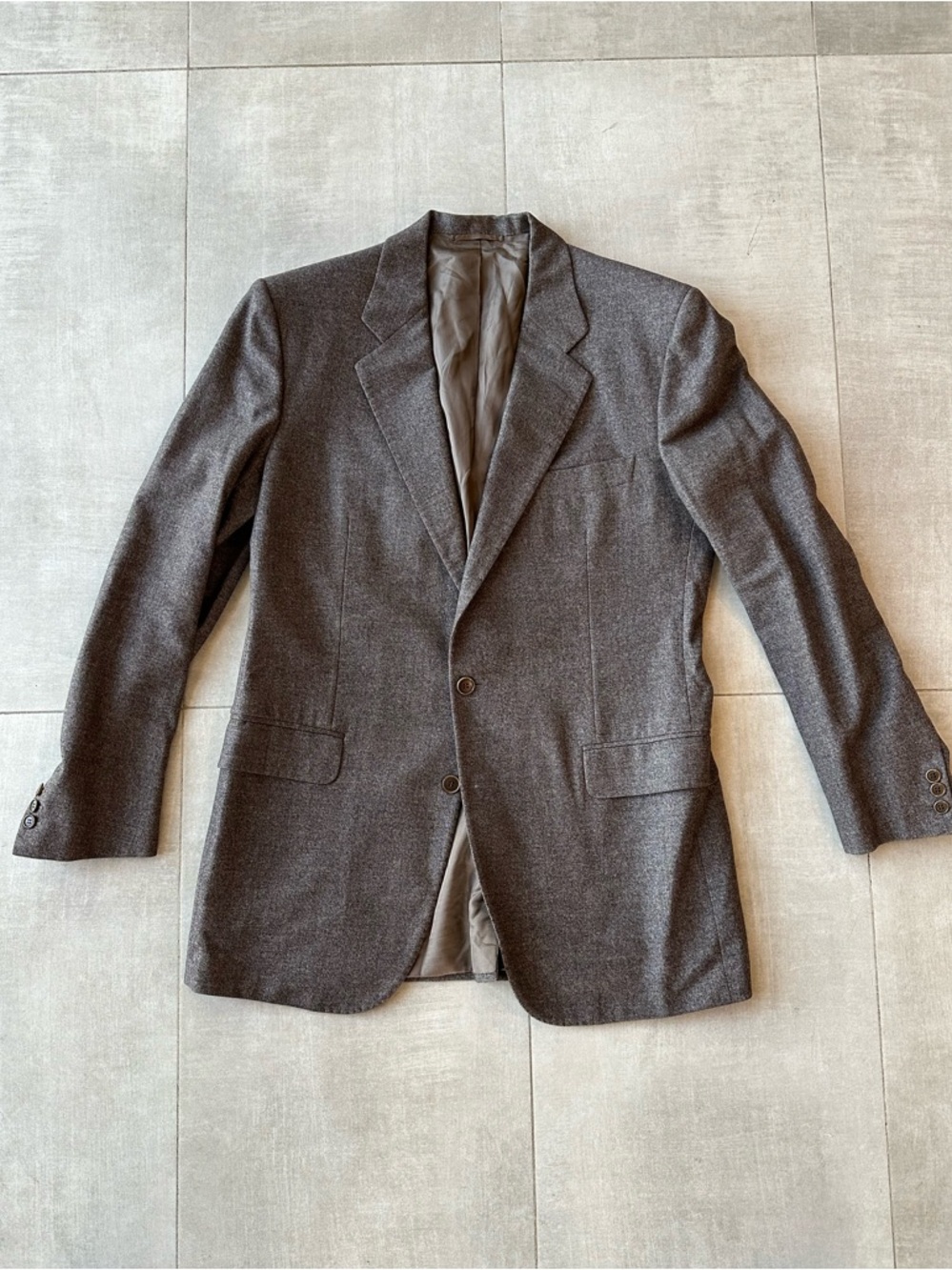 Luciano Barbera Gray Two-Button Wool Sport Coat